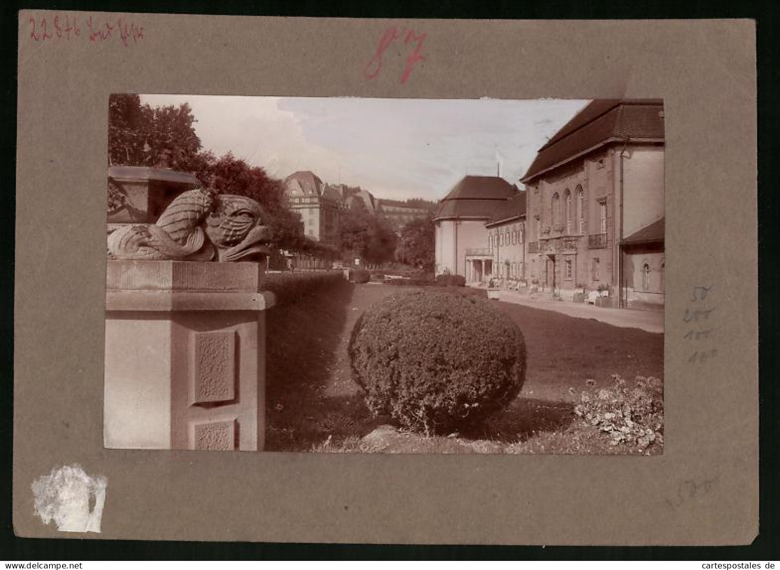 Fotografie Brück & Sohn Meissen, Ansicht Bad Elster, Partie Am Albertbad Mit Buchsbaum  - Lieux