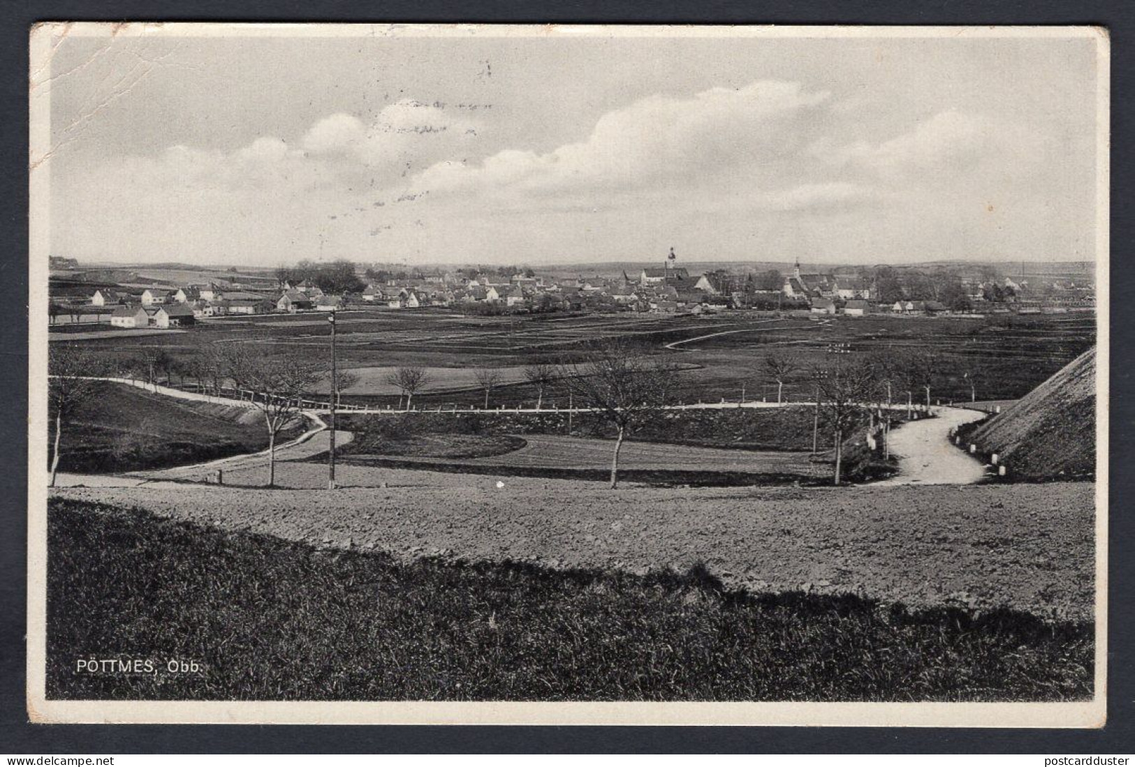 Germany Pöttmes 1935 Panorama. Old Postcard  (h3135) - Other & Unclassified