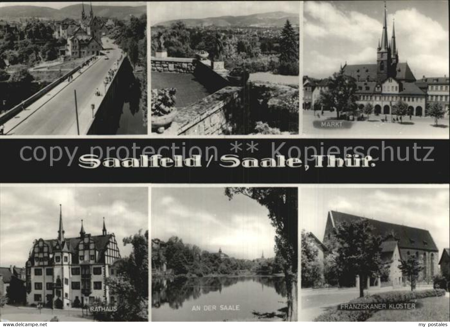 72562712 Saalfeld Saale Rathaus Markt Franziskaner Kloster Bruecke Saalfeld - Saalfeld