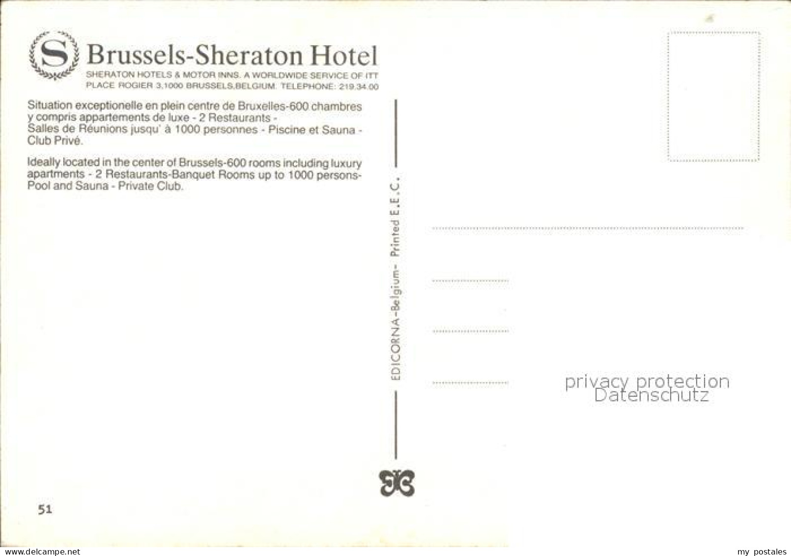 72562475 Bruessel Bruxelles Brussels Sheraton Hotel  Bruessel - Laeken