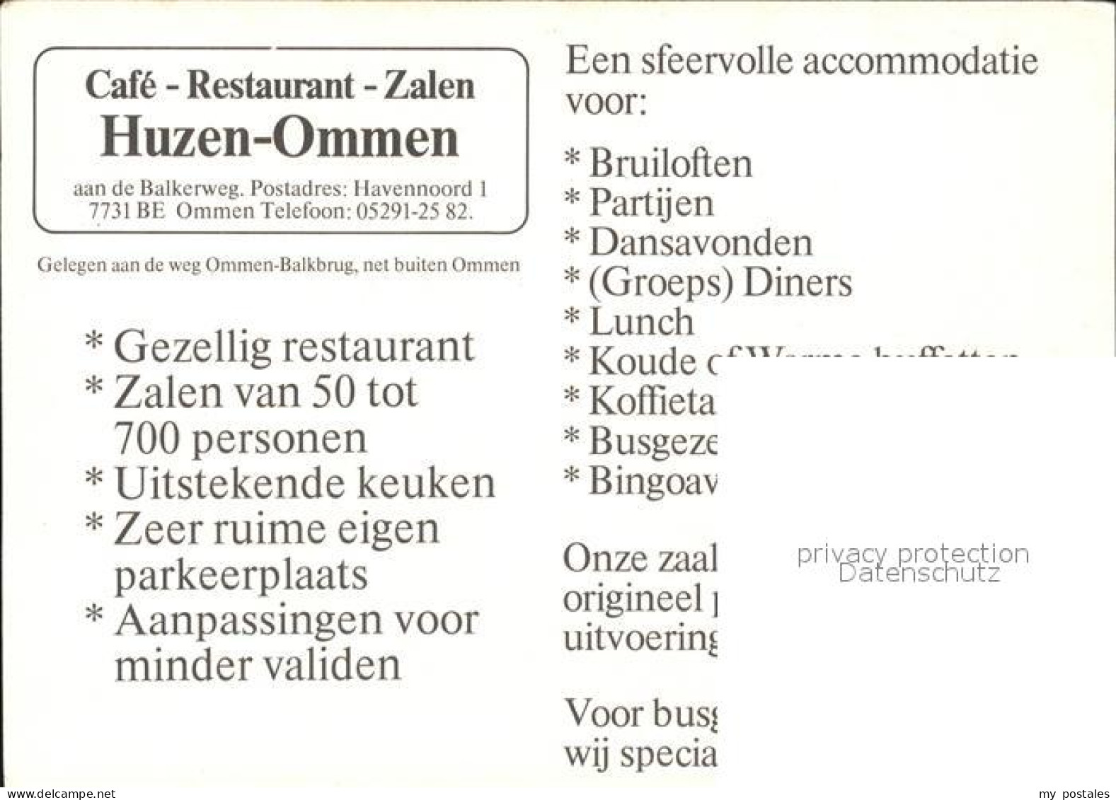 72562473 Ommen Overijssel Restaurant Zalen Cafe Ommen Overijssel - Autres & Non Classés