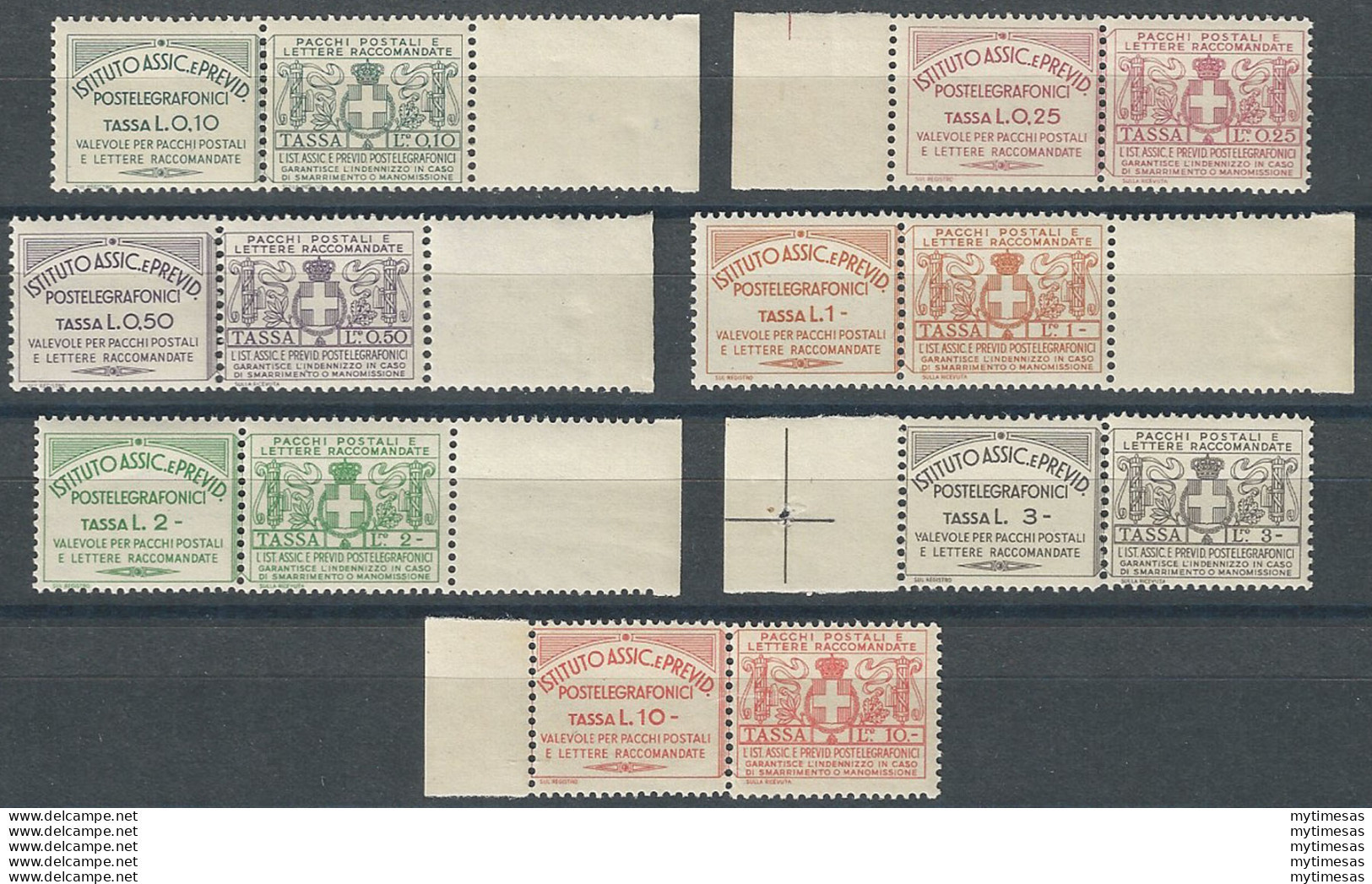 1936 Italia Assicurativi 7v. MNH Sassone N. 10/16 - Other & Unclassified