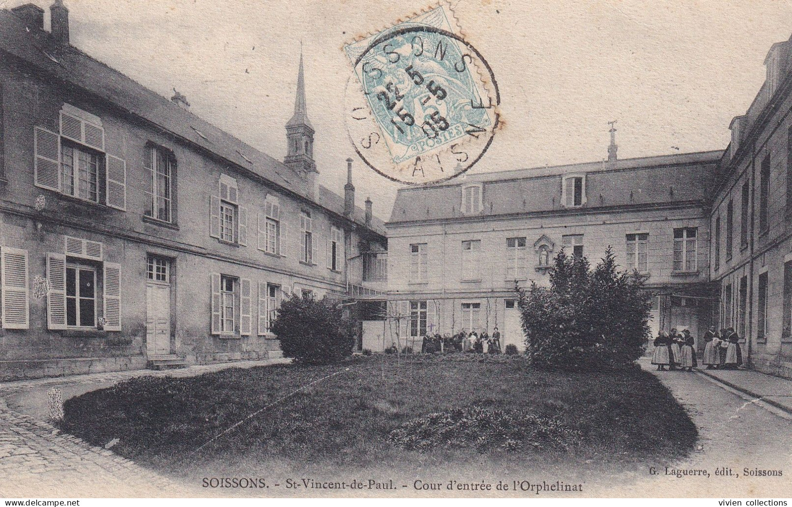Soissons (02 Aisne) Cour D'entrée De L'orphelinat Saint Vincent De Paul - édit Laguerre Circulée 1905 - Soissons