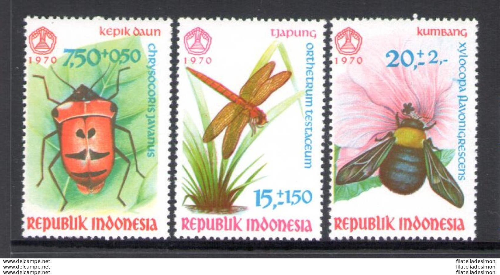 1970 INDONESIA, Stanley Gibbons N. 1277-79 - Insetti - MNH** - Butterflies