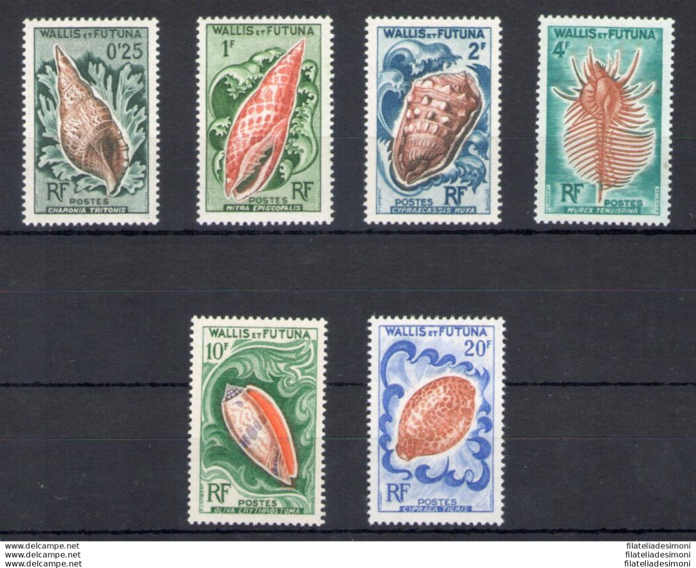 1962-63 Wallis Et Futuna - Yvert N. 162-167 - Conchiglie - 6 Valori - MNH** - Vissen