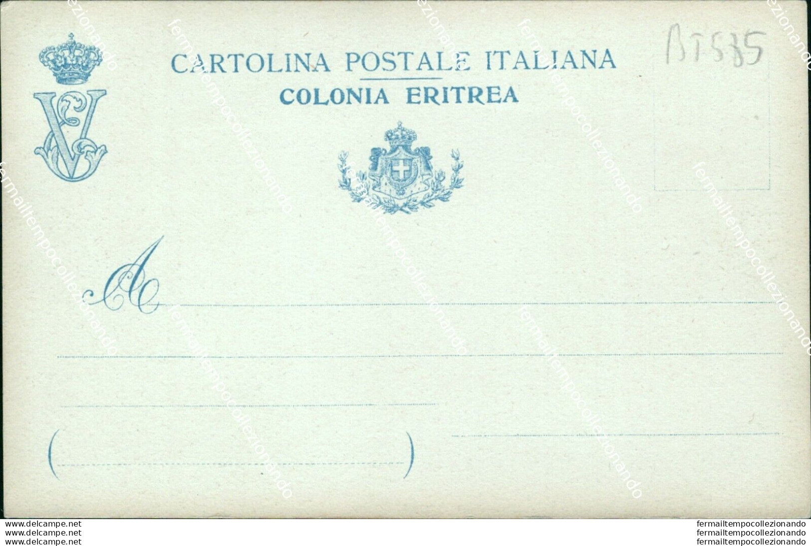 Bt585 Cartolina Militare Coloniale Colonie Colonia Eritrea V Battaglione - Autres & Non Classés