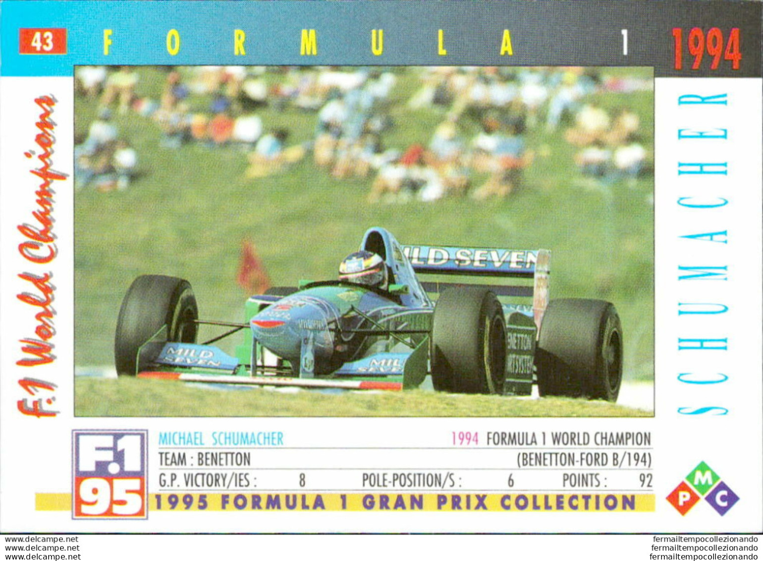 Bh43 1995 Formula 1 Gran Prix Collection Card Schumacher N 43 - Catalogus