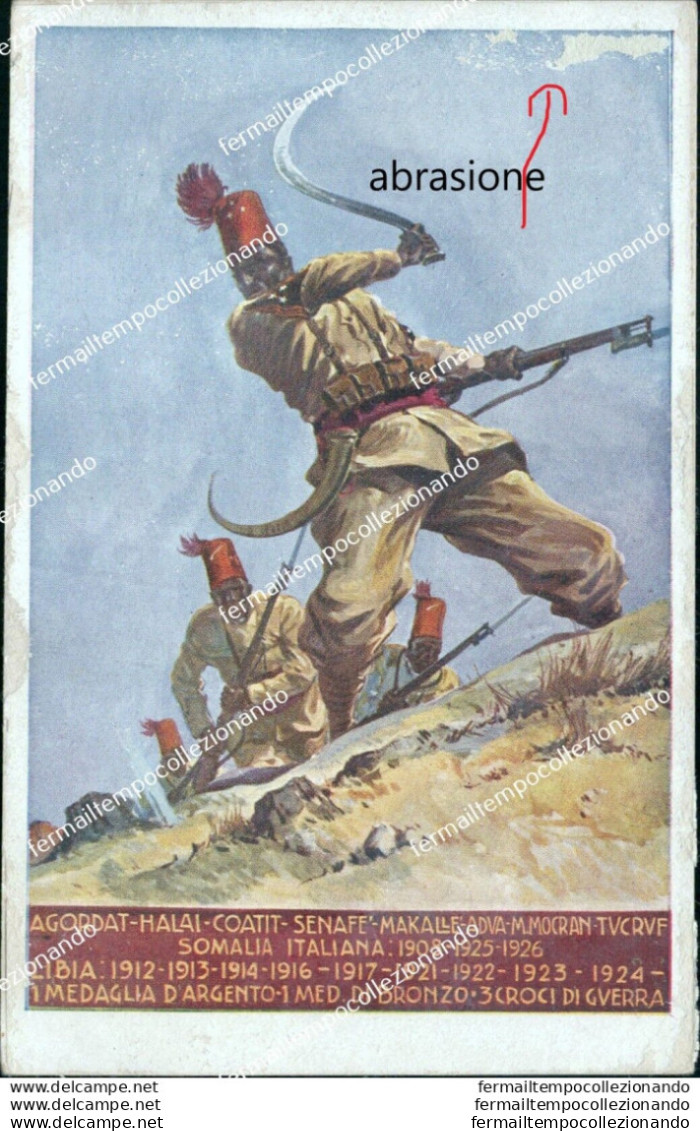 Bt588 Cartolina Militare Colonie III Battaglione Indigeni Dell'eritrea Galliano - Autres & Non Classés