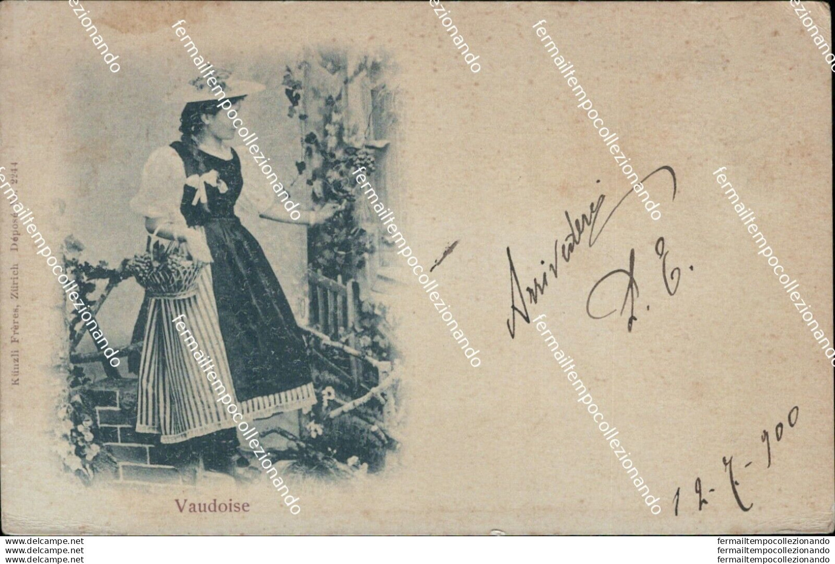 Ai616  Cartolina Vaudoise Costume 1900 - Other & Unclassified