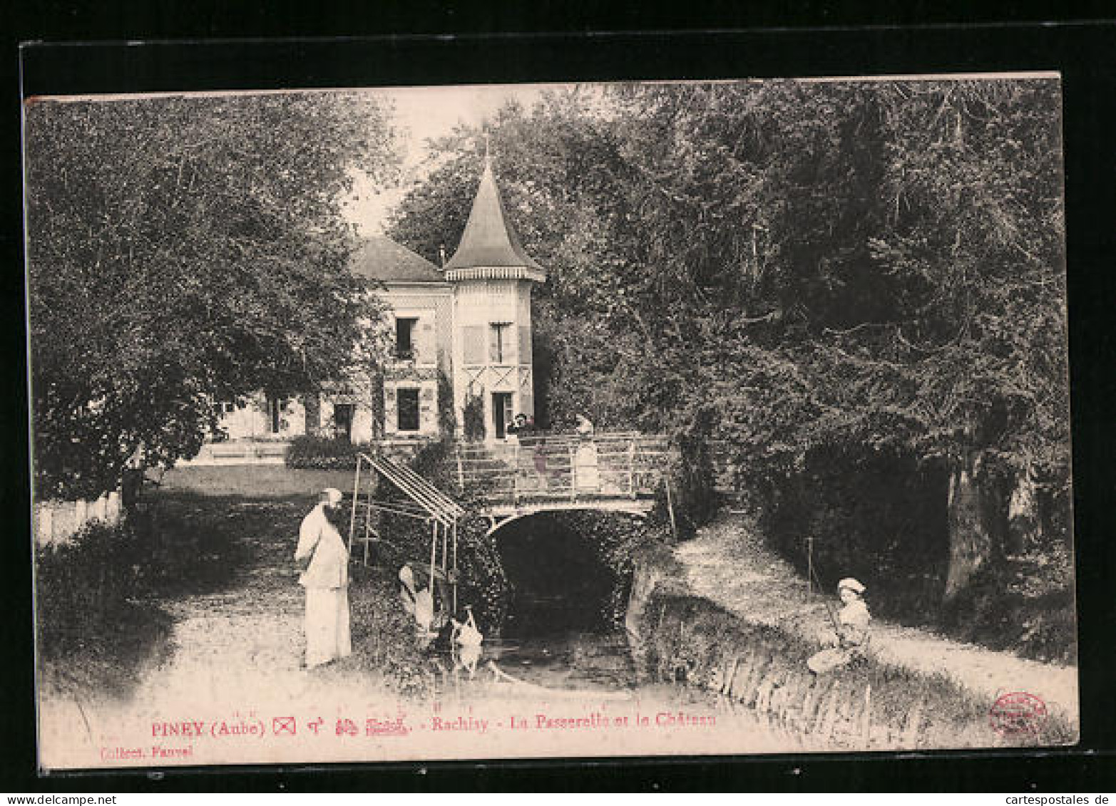 CPA Piney, Rachisy, La Passerelle Et Le Château  - Andere & Zonder Classificatie