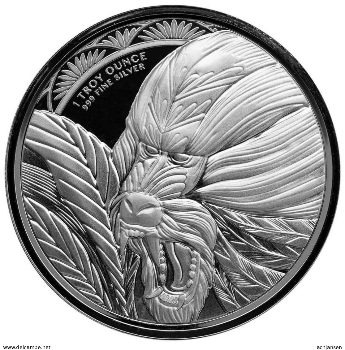 Cameroon, Mandril 2022 - 1 Oz. Pure Silver - Cameroon