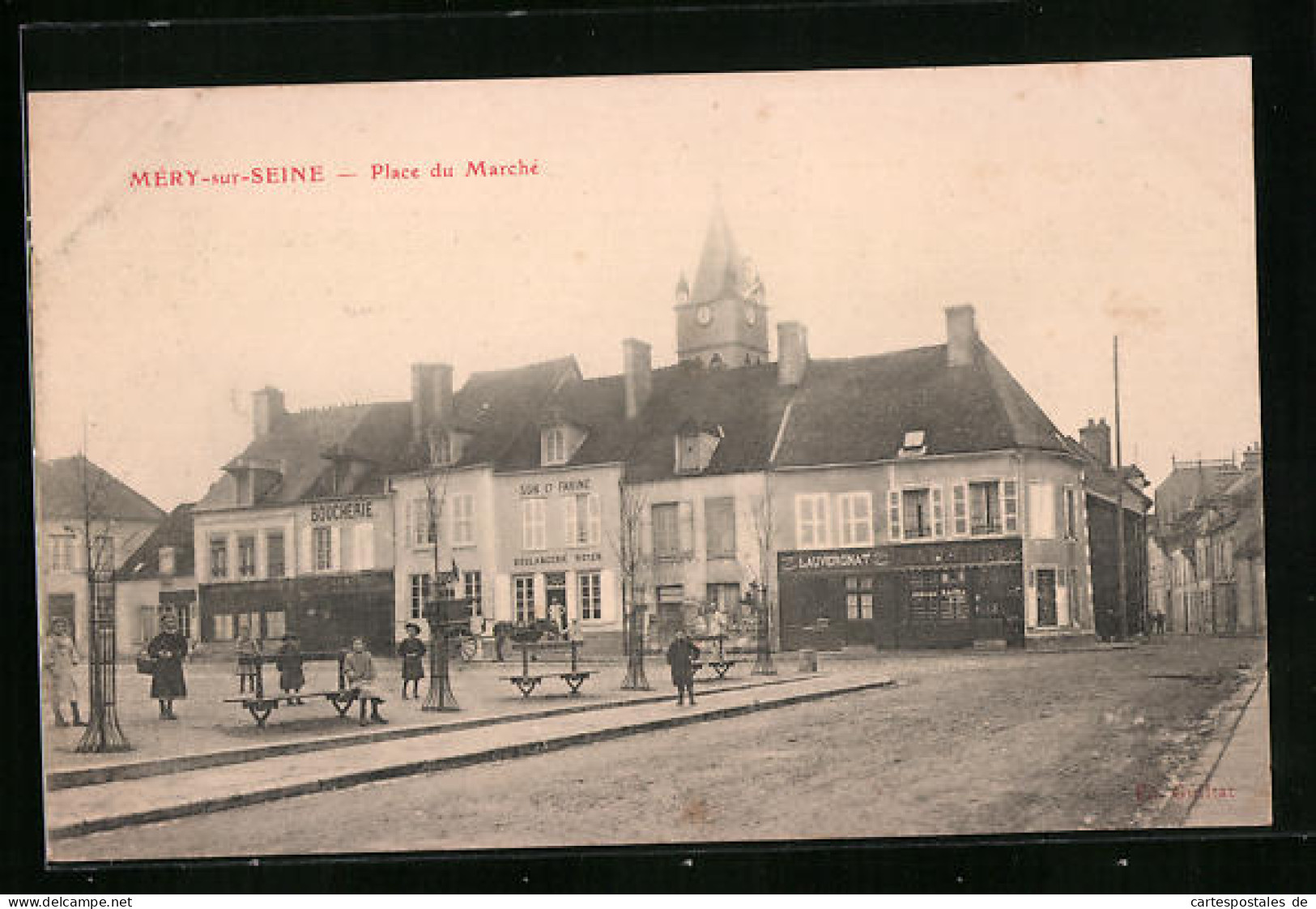 CPA Méry-sur-Seine, Place Du Marché  - Andere & Zonder Classificatie