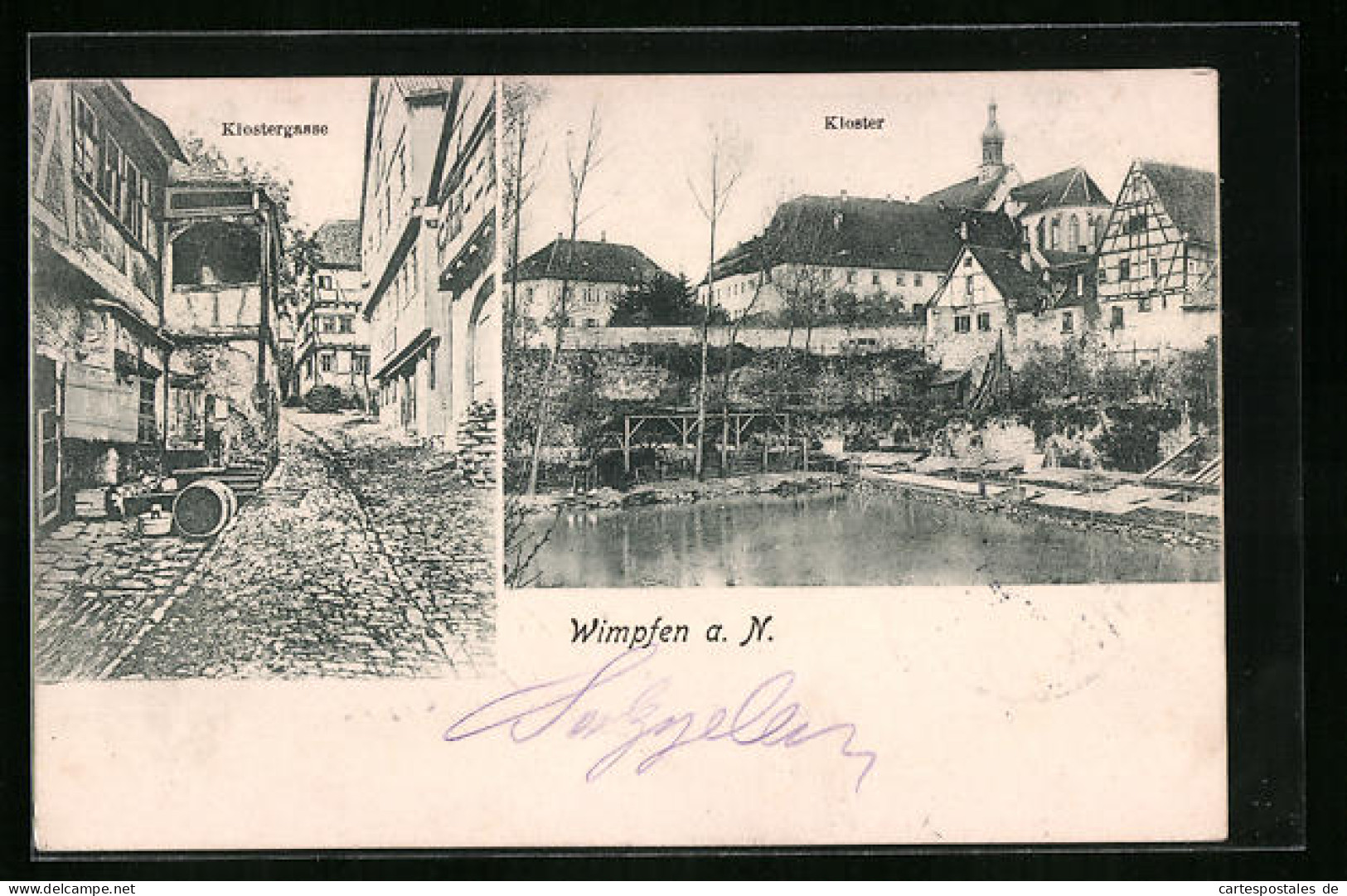 AK Wimpfen A. N., Klostergasse, Kloster  - Bad Wimpfen