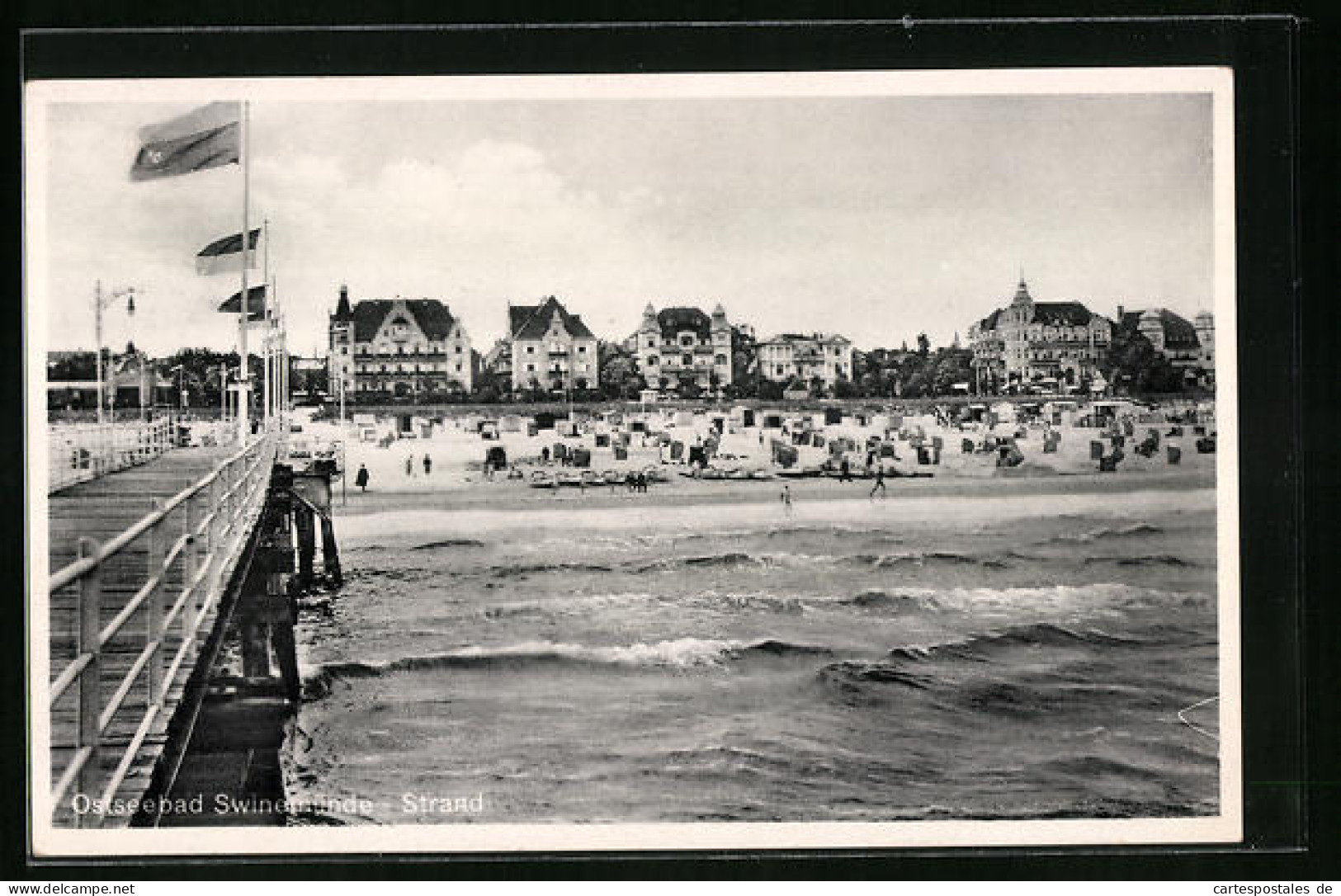 AK Swinemünde, Blick Von Der Seebrücke Zum Strand  - Pommern