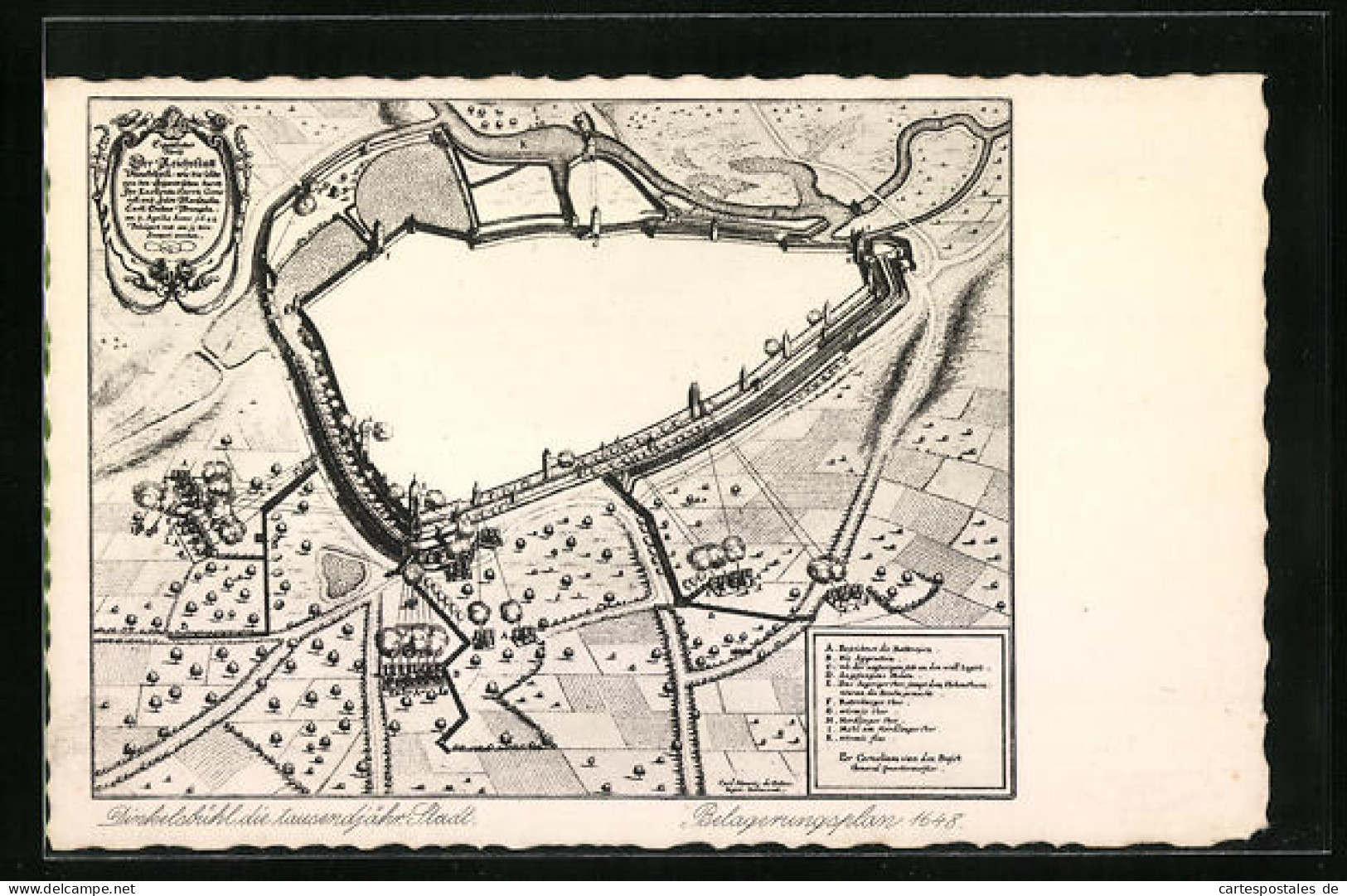 Künstler-AK Dinkelsbühl, Belagerungsplatz 1648, Belagerung Durch Feldmarschall Wrageln  - Dinkelsbuehl