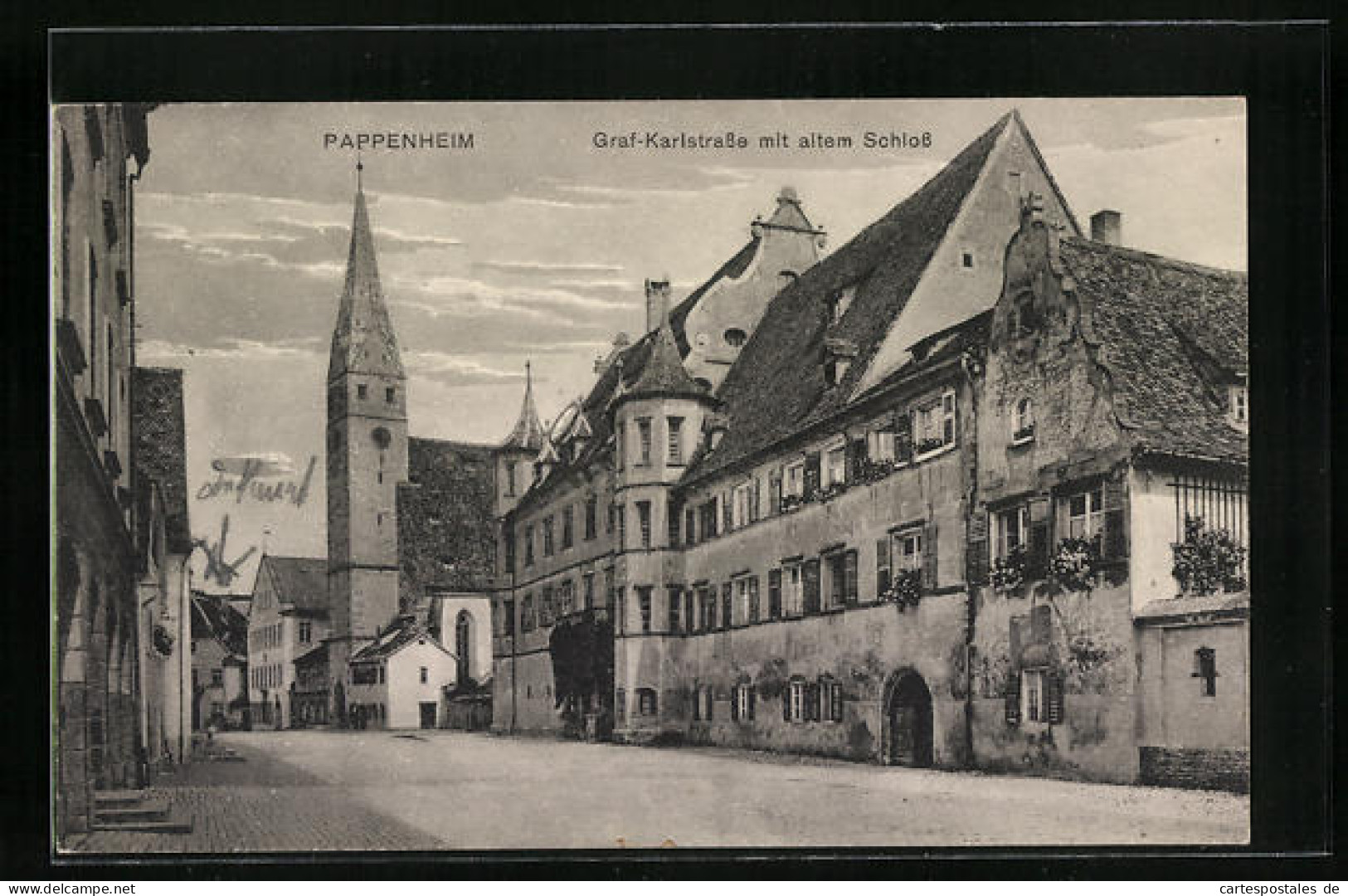 AK Pappenheim, Graf-Karl-Strasse Mit Altem Schloss  - Pappenheim