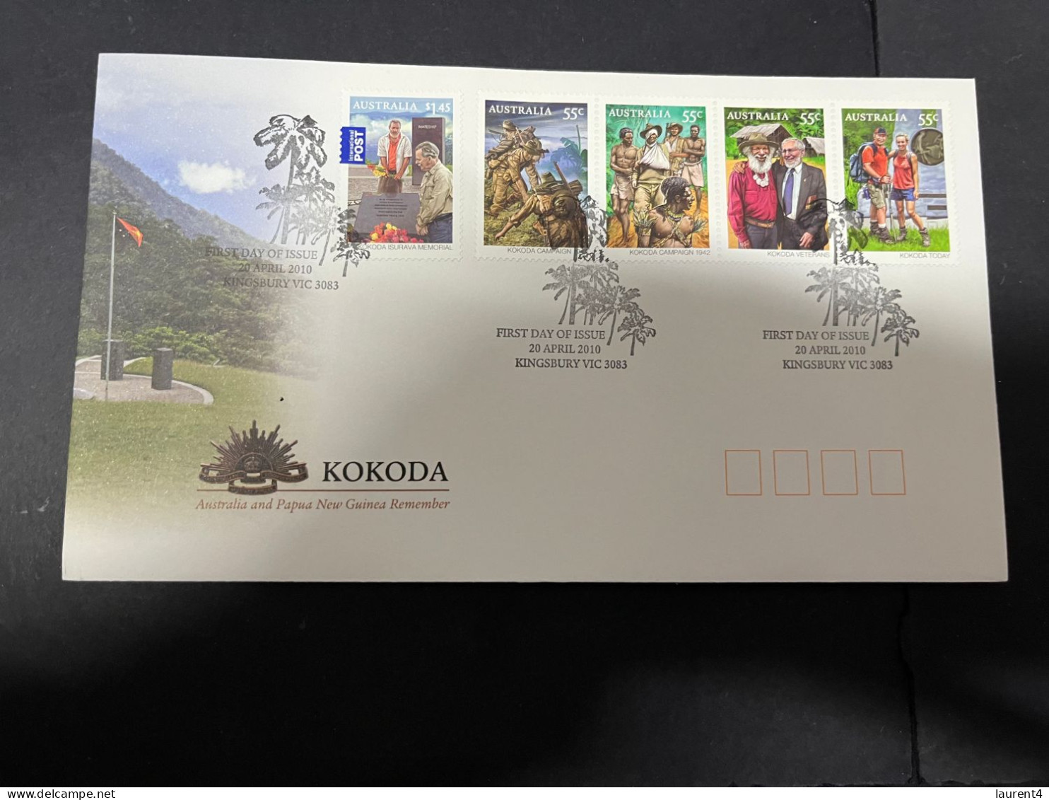 19-5-2024 (5 Z 17) Australia FDC Cover - 2010 - KOKODA (WW II Papua New Guinea) - Ersttagsbelege (FDC)
