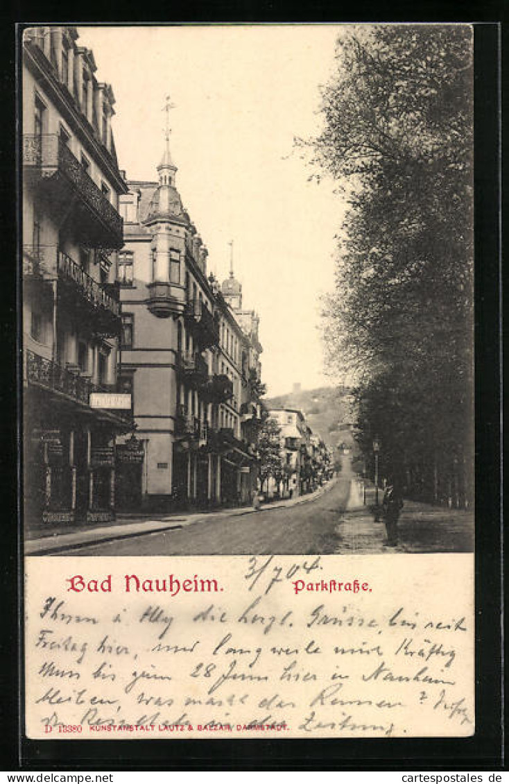 AK Bad Nauheim, Parkstrasse Mit Drogerie  - Bad Nauheim