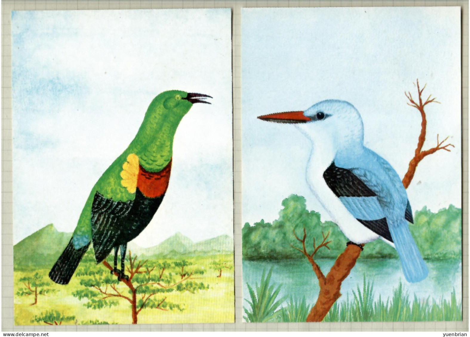 Mozambique 1987, Bird, Birds, Postal Stationery, Kingfisher, Set Of 6v, Pre-Stamped Post Card, MNH** - Sonstige & Ohne Zuordnung