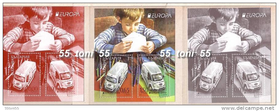 2013, Europa / CEPT  S/S -MNH + 2 S/S - Missing Value   BULGARIA / Bulgarie - Unused Stamps