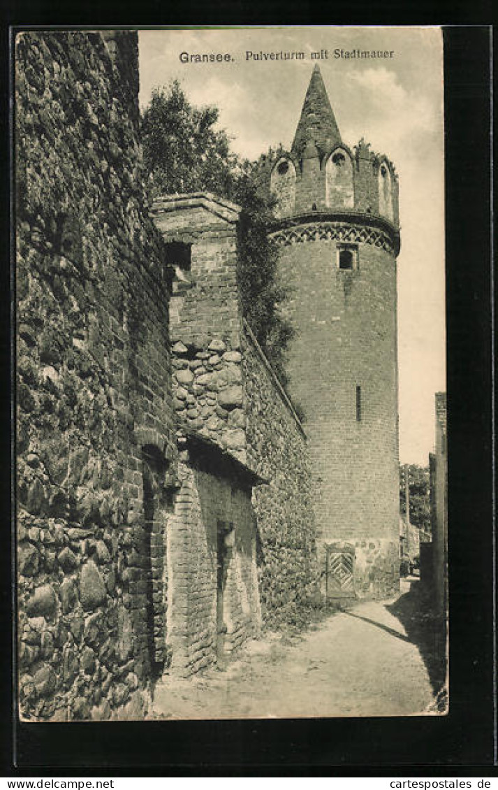 AK Gransee, Pulverturm Mit Stadtmauer  - Gransee