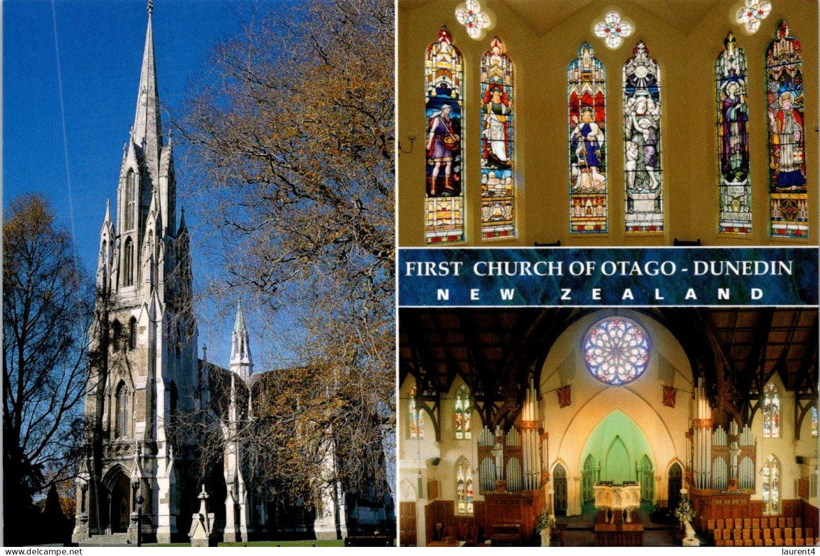 19-5-2024 (5 Z 35) New Zealand - Dunedin Cathedral (posted To Australia With House Of Parliament Stamp) - Nouvelle-Zélande