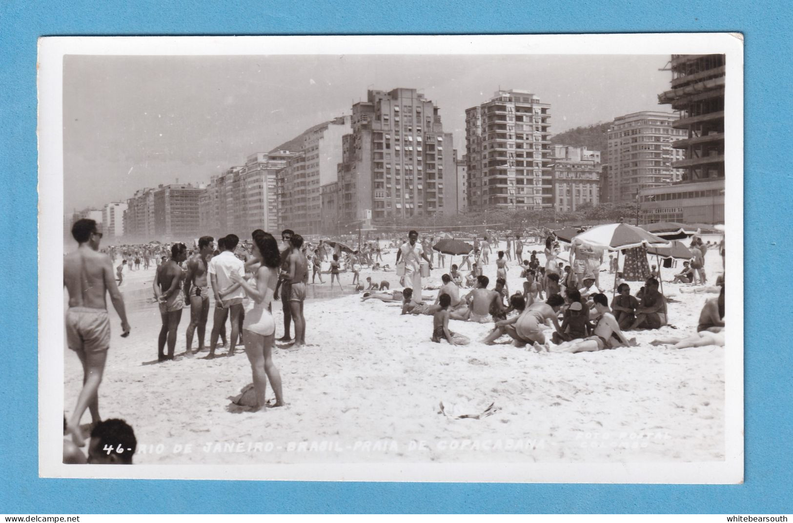 662 BRASIL RIO DE JANEIRO PRAIA DE COPACABANA 2 PLAYA BEACH PHOTO RARE POSTCARD FOTO POSTAL - Rio De Janeiro