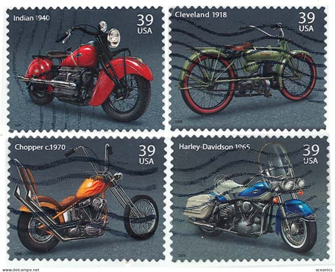 Etats-Unis / United States (Scott No.4085-88 - Moto / Motorcycle) (o) Set Of 4 - Used Stamps