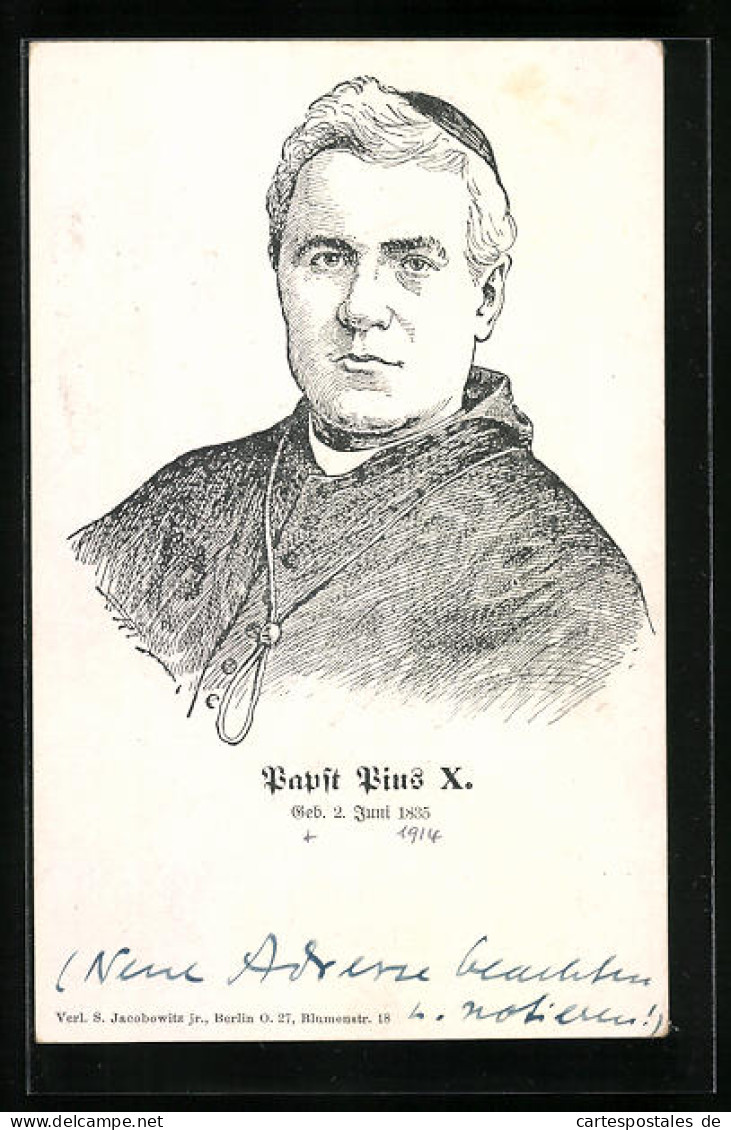Künstler-AK Papst Pius X., Geb. 2. Juni 1835  - Papes
