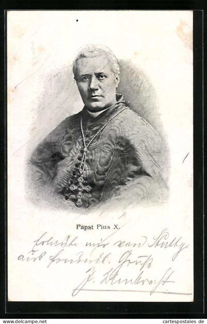AK Papst Pius X. In Vollem Ornat  - Papes