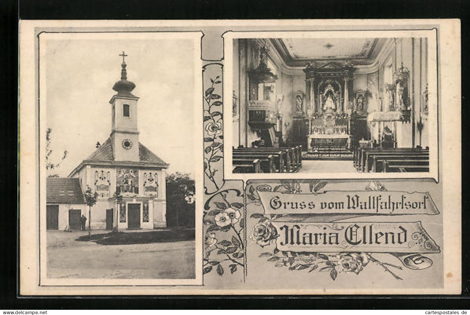 AK Maria Ellend, Wallfahrtskirche Mit Innenansicht  - Other & Unclassified