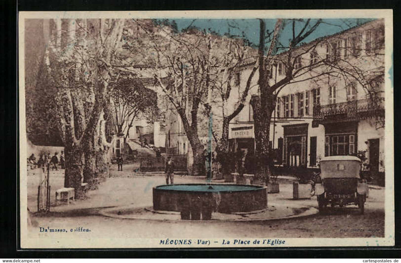 CPA Méounes, La Place De L`Eglise  - Other & Unclassified
