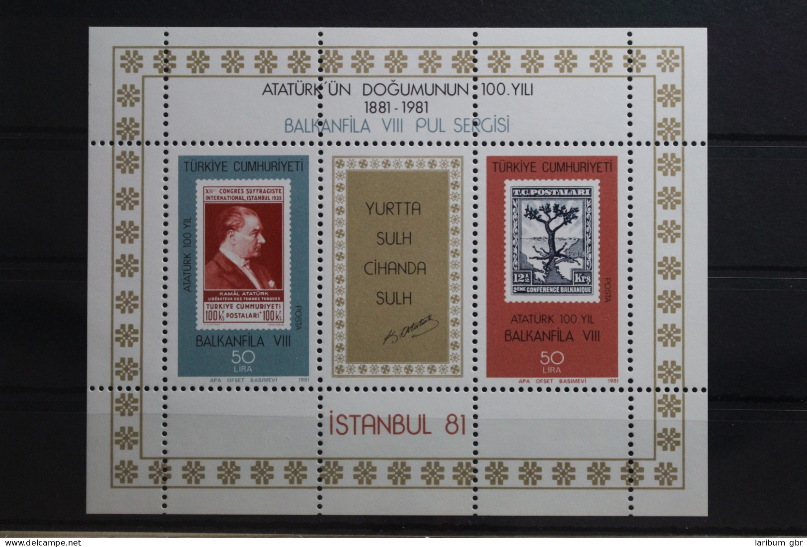 Türkei Block 20 Mit 2574-2575 Postfrisch Briefmarke Auf Briefmarke #SZ512 - U.P.U.