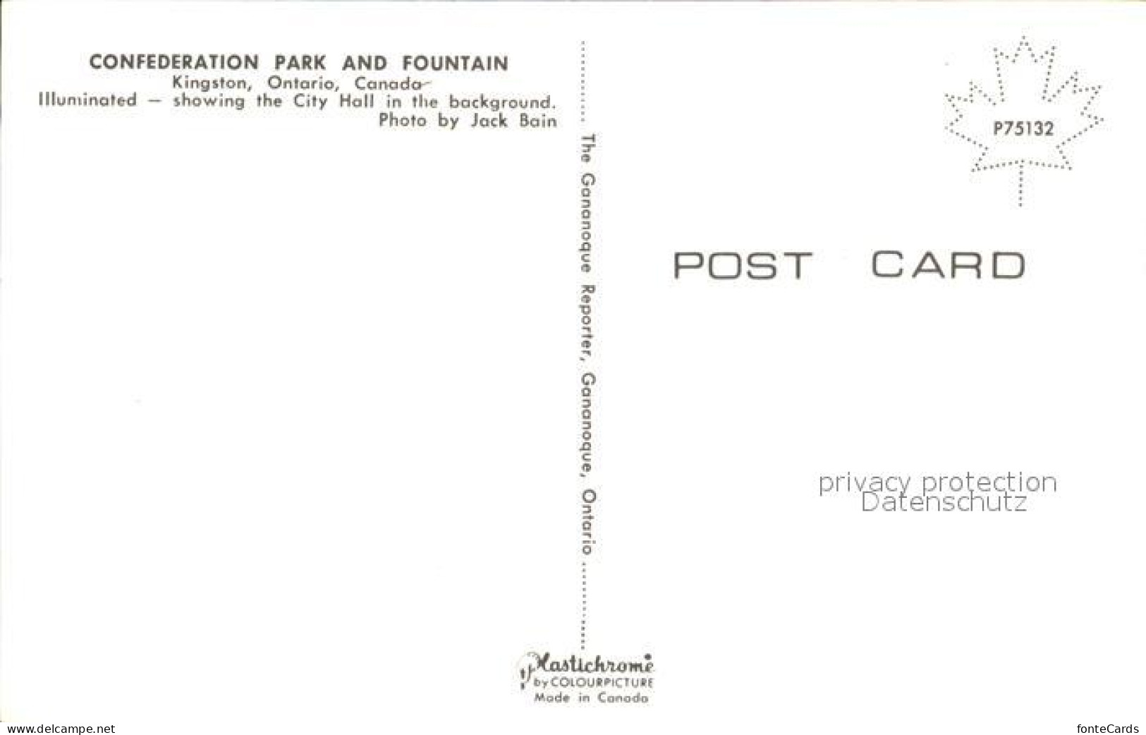 72520725 Kingston Ontario Confederation Park Springbrunnen Kingston Ontario - Unclassified