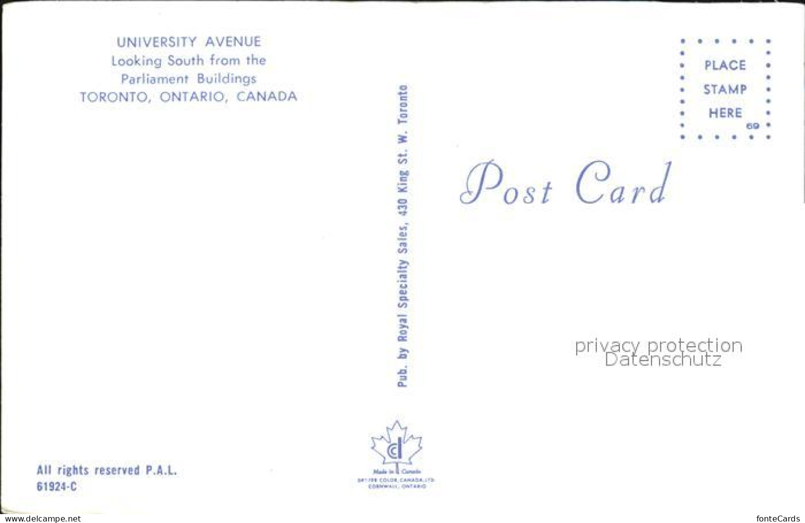 72519996 Toronto Canada University Avenue Parliament Buildings  - Ohne Zuordnung