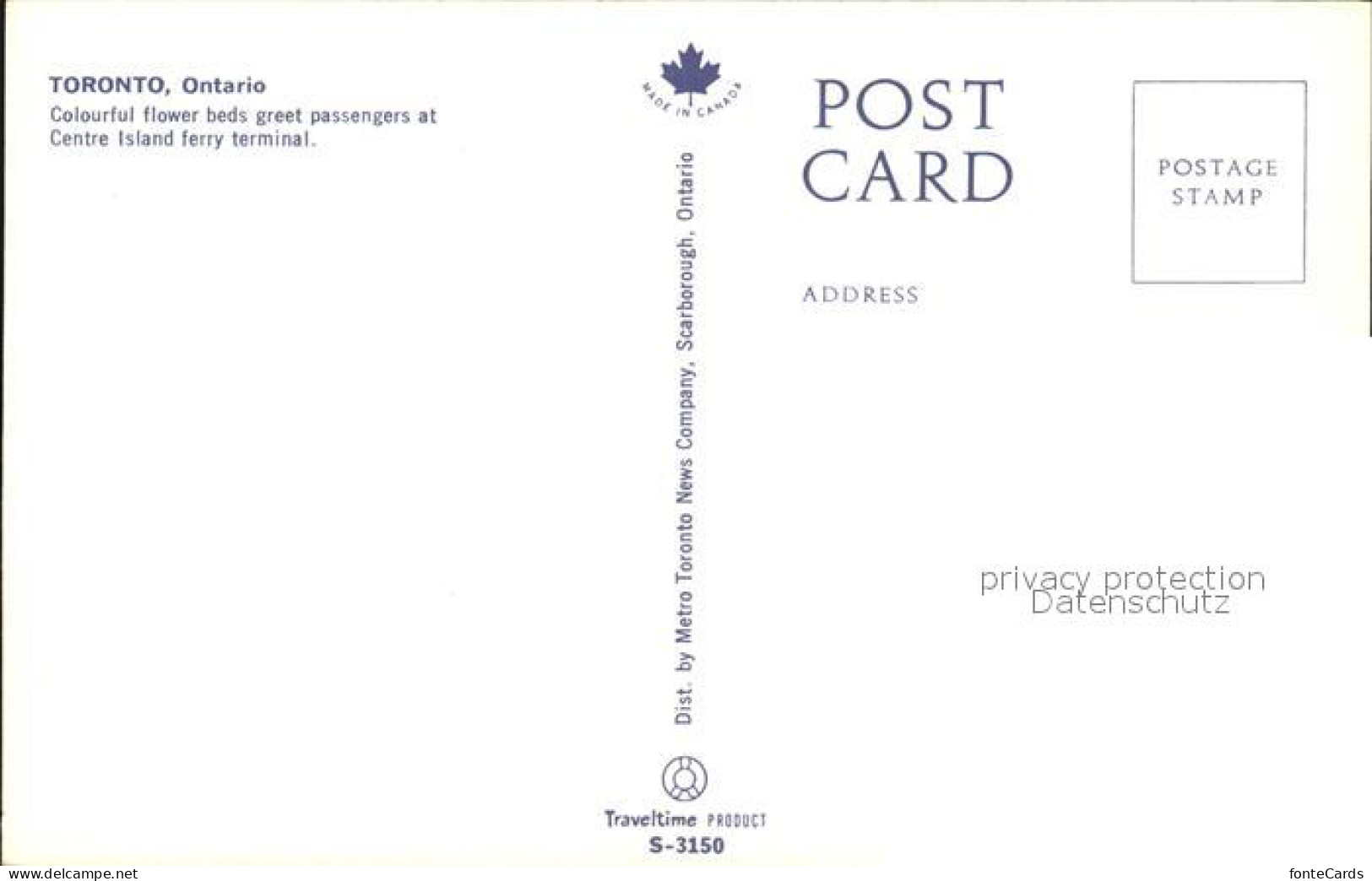 72519986 Toronto Canada Blumenbeete Passagierschiff   - Ohne Zuordnung