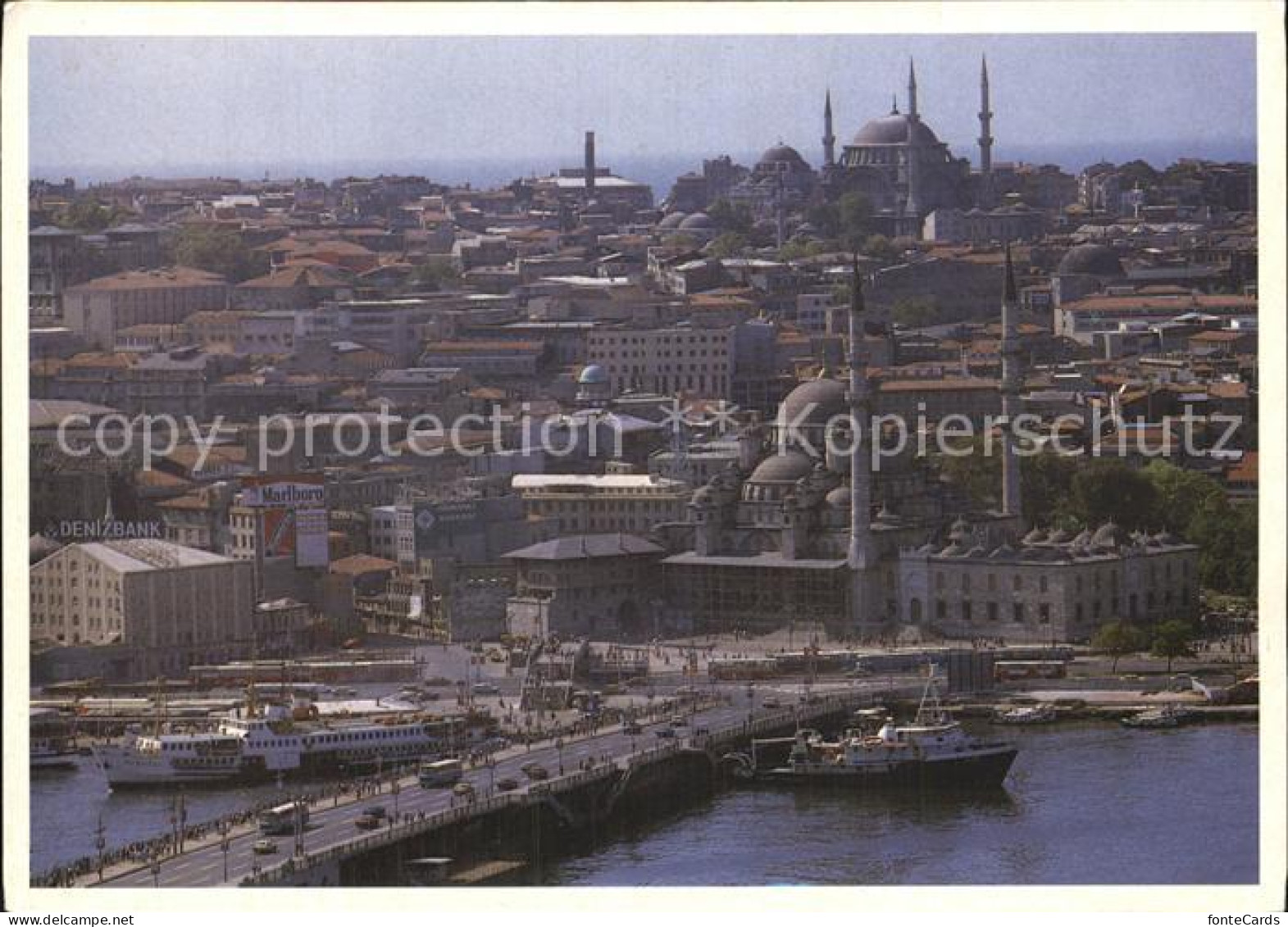 72499368 Istanbul Constantinopel Yeni Valide Mosque And Galata Bridge   - Turkey