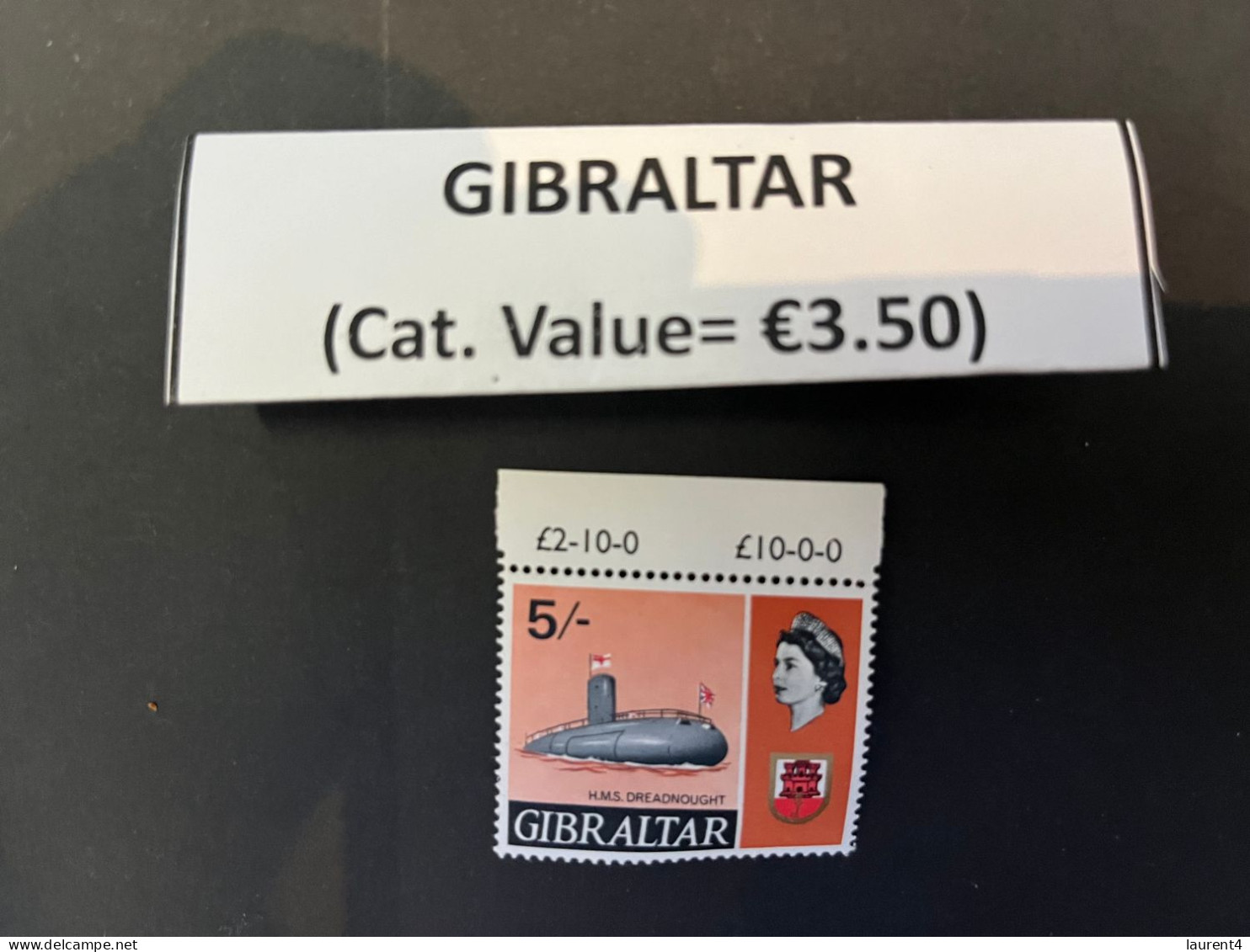 9-11-2023 (stamps) Gibraltar - 1960 - HMS Dreanought Submrine (mint) - SHELL / Coquillages (1 M/s) - Militaria