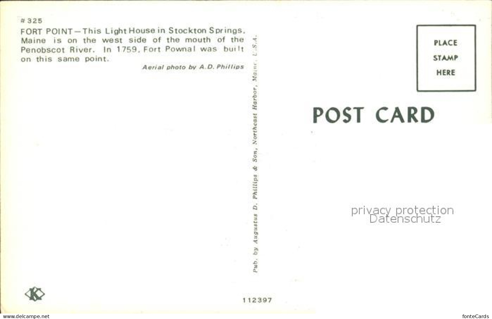 72482905 Stockton_Springs Fort Point Light House Penobscot River Fort Pownal Aer - Sonstige & Ohne Zuordnung