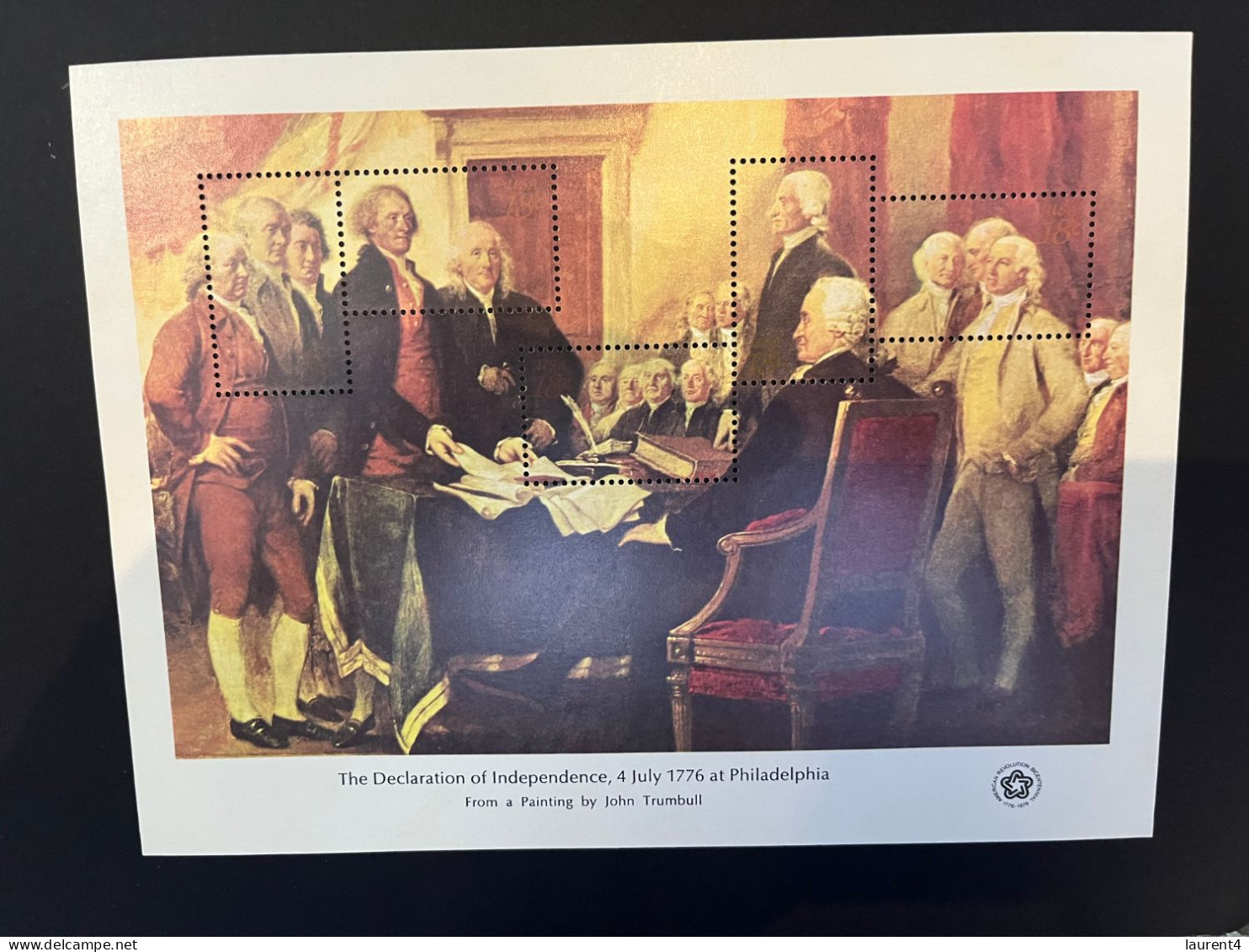 9-11-2023 (stamps) USA - Bicentennial Souvenir Sheet - Declaration Of Independence (mint/ Neuve) 21 X 16 Cm - Blocks & Sheetlets