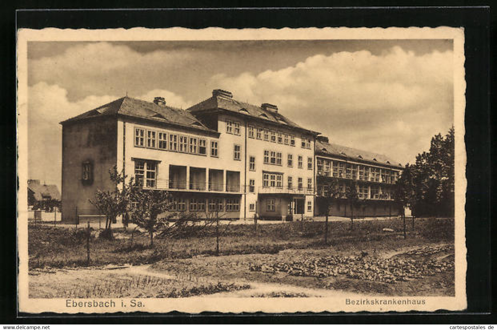 AK Ebersbach I. Sa., Bezirkskrankenhaus Mit Garten  - Ebersbach (Loebau/Zittau)