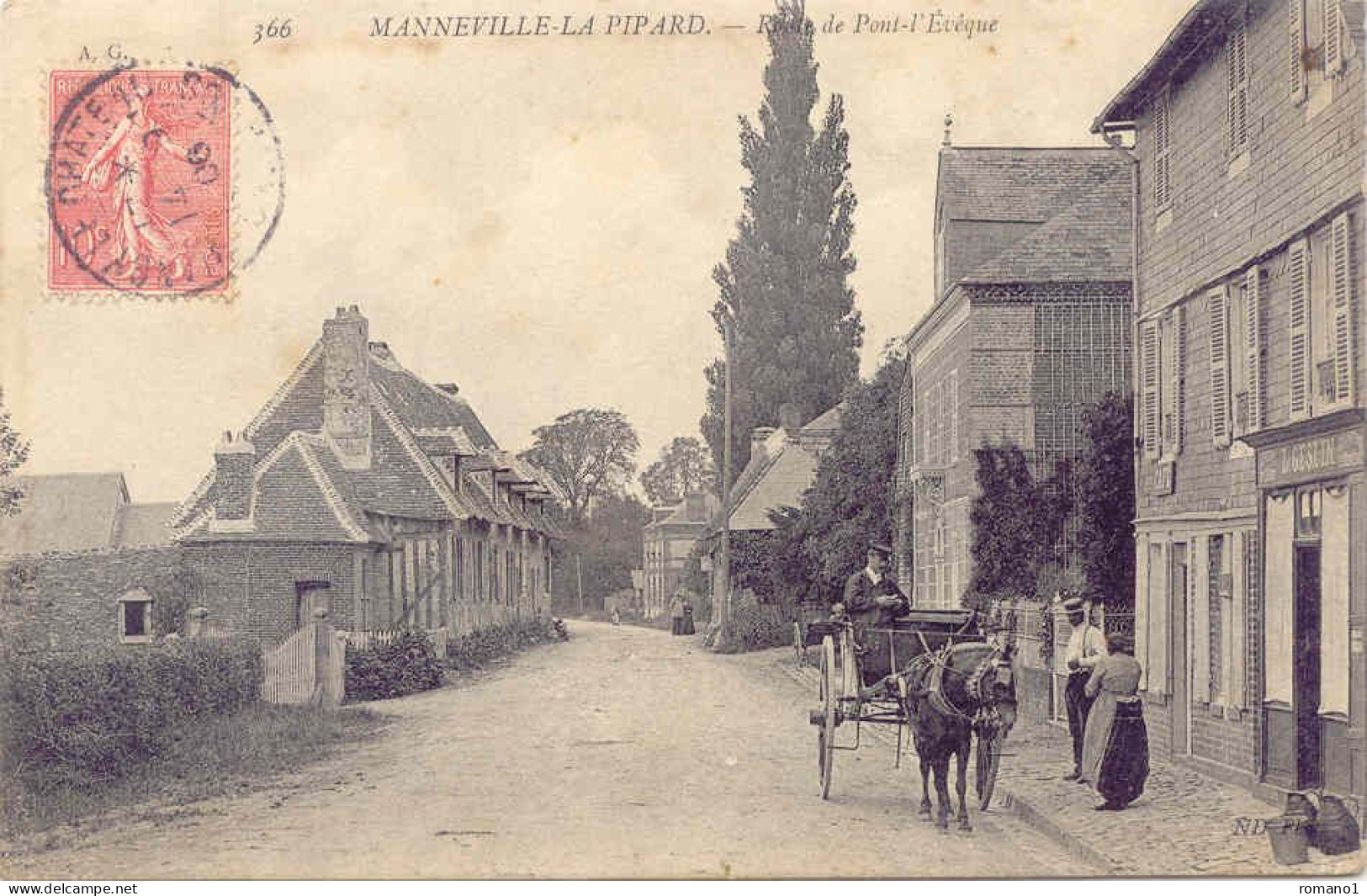 14)   MANNEVILLE    LA     PIPARD    - 366 - Route De  Pont L' Eveque  (     Attelage    ) - Autres & Non Classés