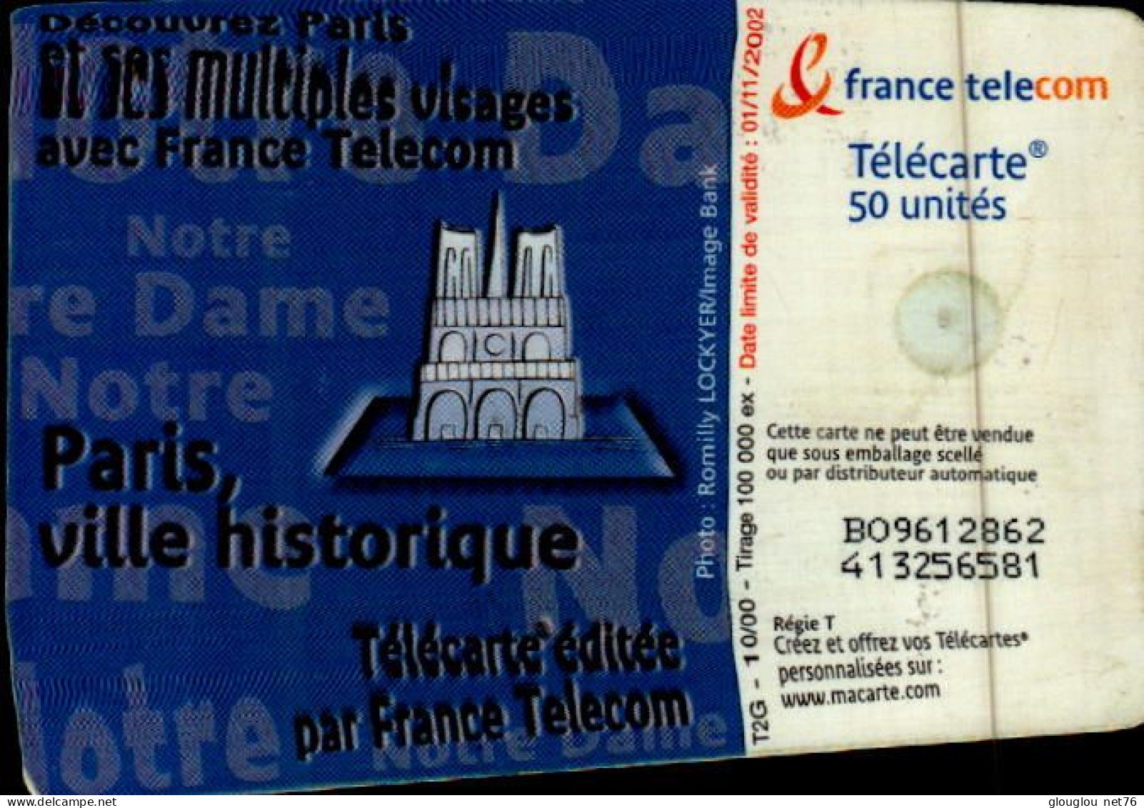 TELECARTE 50...NOTRE DAME DE PARIS.... ...PETIT TIRAGE - 50 Unità  