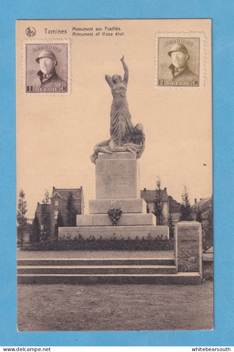 679 BELGIQUE BELGIUM BELGICA NAMUR TAMINES MONUMENT AUX FUSILÉS RARE POSTCARD - Sambreville