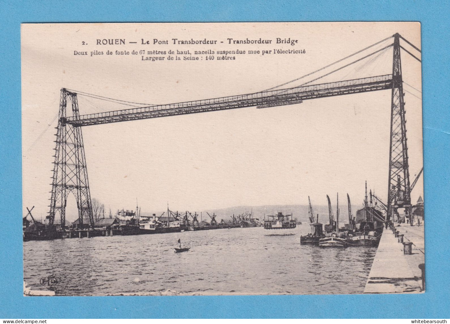 681 FRANCE FRANCIA SEINE MARITIME SENA MARITIMO ROUEN RUAN LE PONT TRANSBORDEUR RARE POSTCARD - Rouen