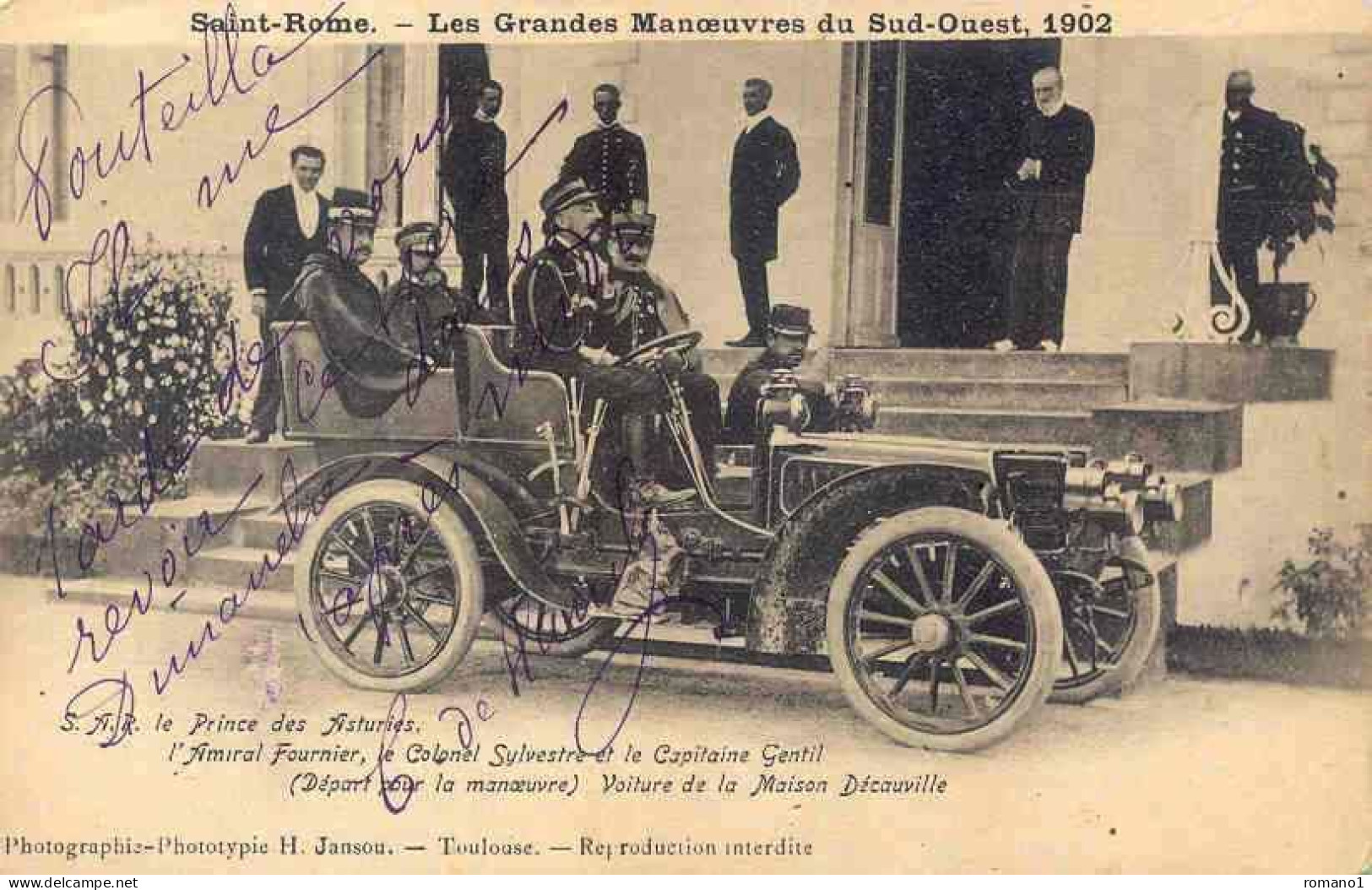 31)  SAINT   ROME  -  Les    Grandes    Manoeuvres   Du Sud Ouest 1902 -    Voiture    De La Maison Décauville - Other & Unclassified