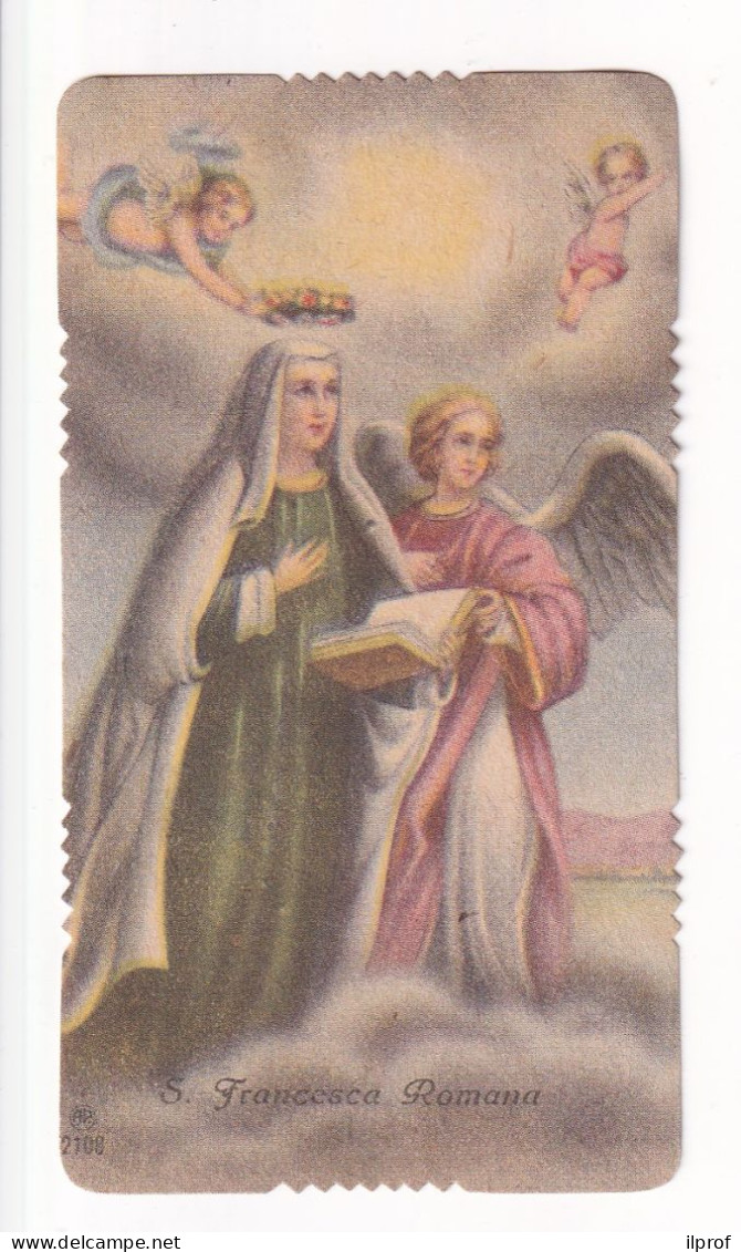 Santa Francesca Romana, Vecchio Santino Fustellato Con Preghiera  Rif. S478 - Religion & Esotérisme
