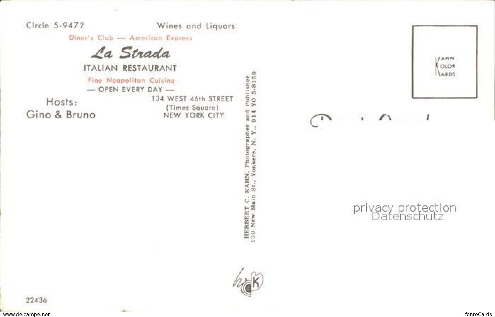 71953188 New_York_City Restaurant La Strada - Other & Unclassified