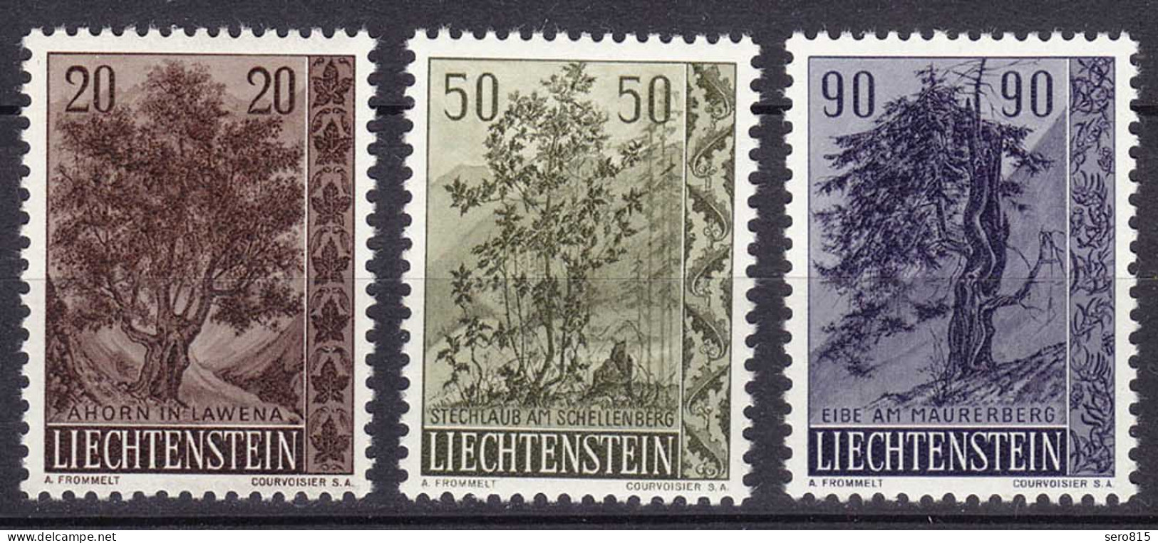 Liechtenstein  Mi. 371-373 Postfrisch Bäume & Sträucher 1958  (11311 - Autres & Non Classés