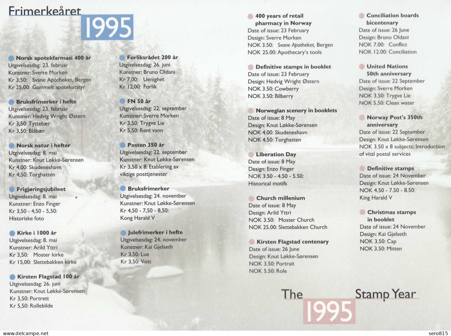 Norwegen - Norway 1995 FDC Kompletter Jahrgang Im Offizielle Jahresmappe - Autres & Non Classés
